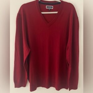 Club Room Men’s Sweater Size XXL Burgundy Color Merino Wool Blend Crew Neck